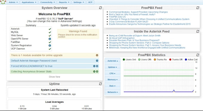 Gig Preview - Install asterisk voip with freepbx, fusionpbx, magnusbilling, astpp 3cx