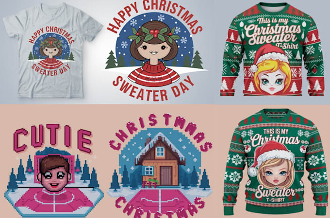 Gig Preview - Do amazing ugly christmas sweater merry christmas ugly sweatshirt design in 24hr