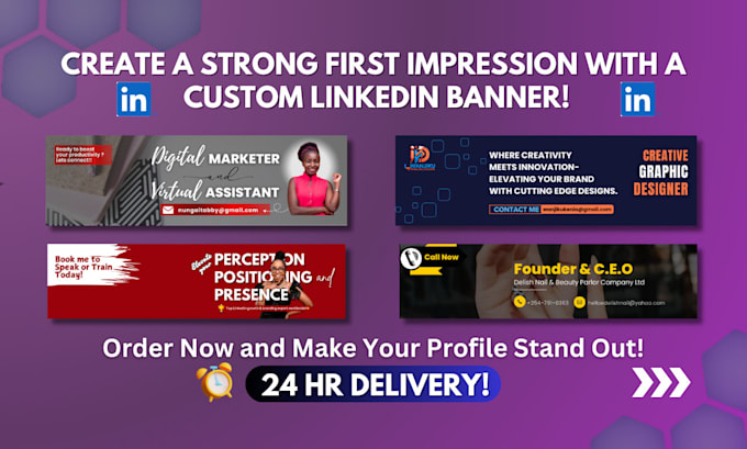 Gig Preview - Create professional linkedln banners in 24 hours