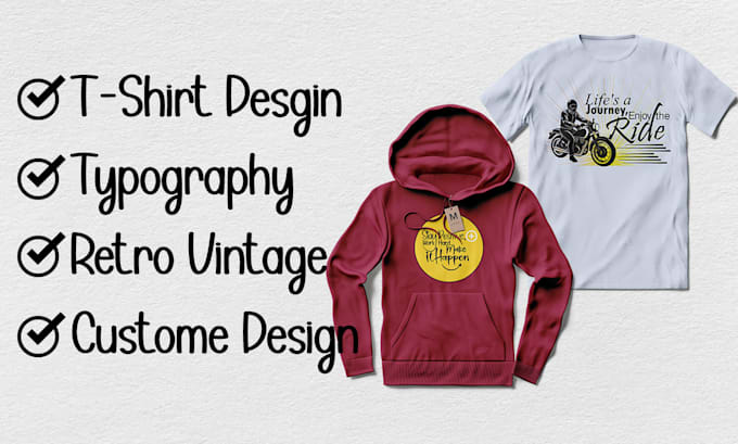 Gig Preview - Create custom t shirt design typography and retro ventage design