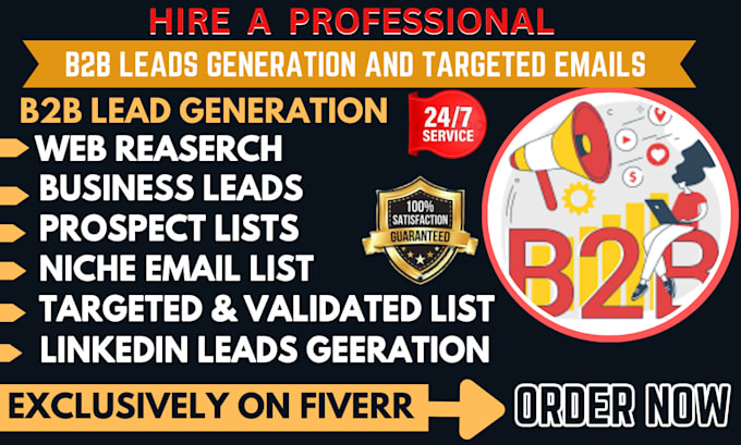 Gig Preview - Do b2b lead generation, linkedin leads, contact list, email list building