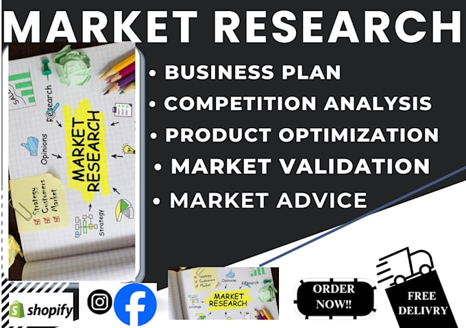 Gig Preview - Market research, competitors analysis, product research for business plan