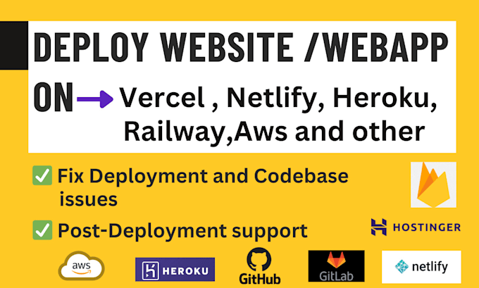 Gig Preview - Deploy react js, next js website to netlify, vercel,aws etc