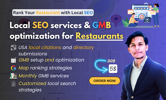 Gig Preview - Provide local SEO services tailored for restaurants in the USA