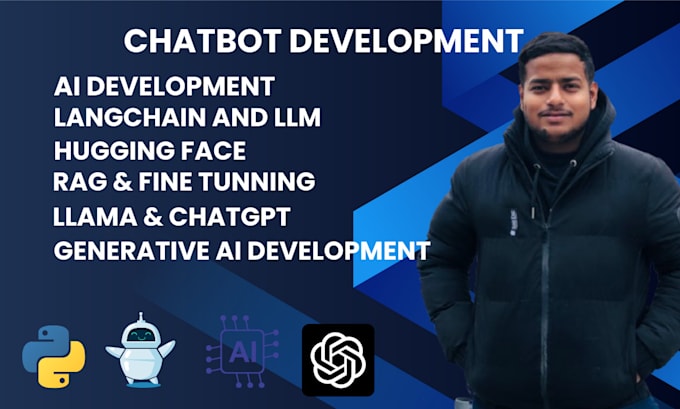 Gig Preview - Do ai chatbot, ai app, ai website, saas with llm rag chatgpt