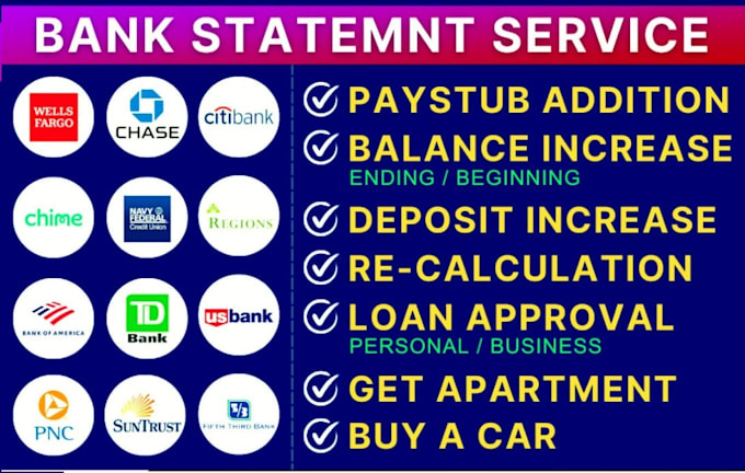 Gig Preview - Bank statement and bank statement match with check stub