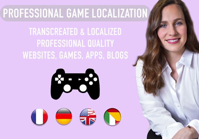 Gig Preview - Professionally localize your game in spanish, german, french, english