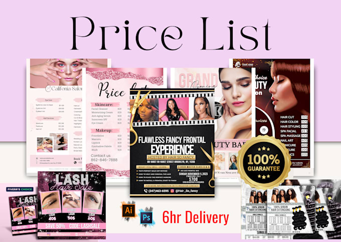 Gig Preview - Design beauty, spa flyer, salon, gym, menu, price list