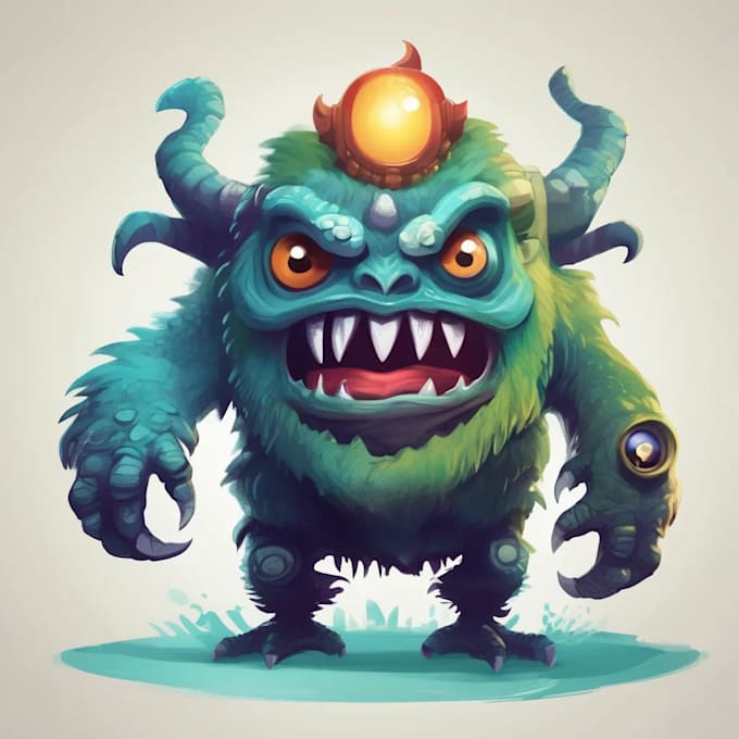 Gig Preview - Create and illustrate a monster and a fantasy character item