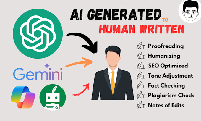 Gig Preview - Edit, rewrite, proofread and humanize ai written content