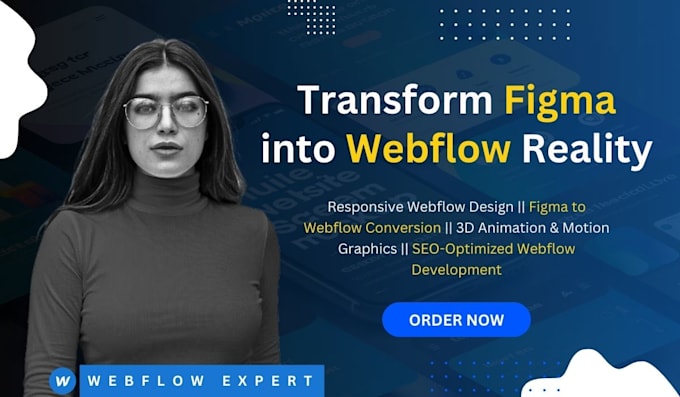 Gig Preview - Create a psd and figma to webflow responsive website with stunning 3d animations