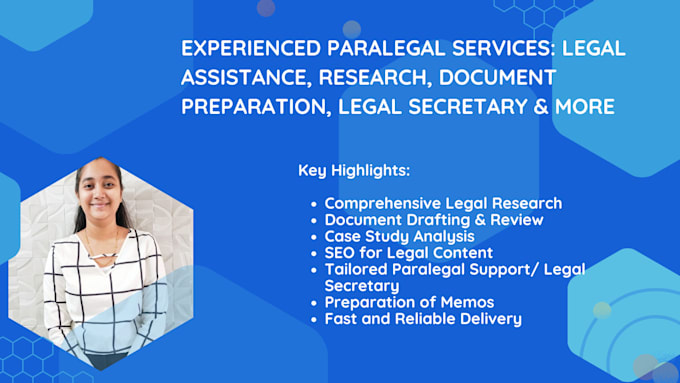 Gig Preview - Provide paralegal, legal secretary and legal assistant services