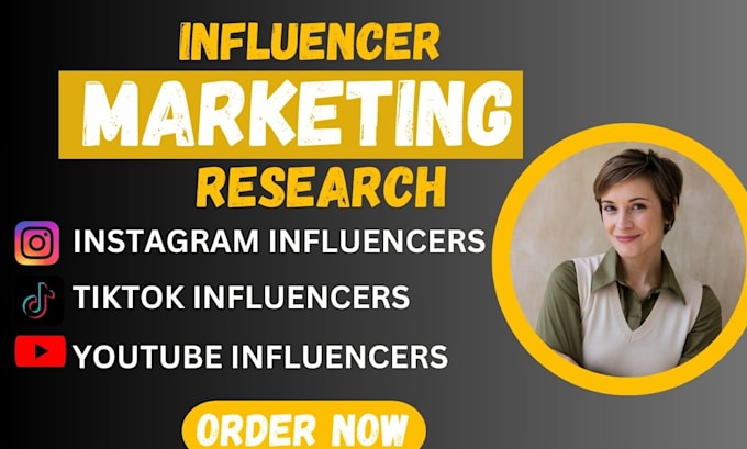 Gig Preview - Find best instagram, youtube, tiktok influencers list for influencer marketing