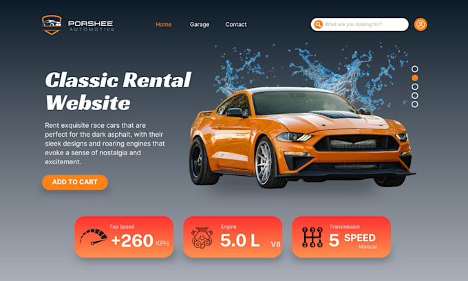 Gig Preview - Design car rental website, car rental booking, car detailing, car rental website