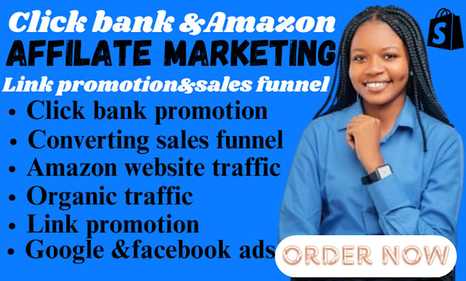 Gig Preview - Build click bank affilate amazon marketing website, landing page, sales funnel