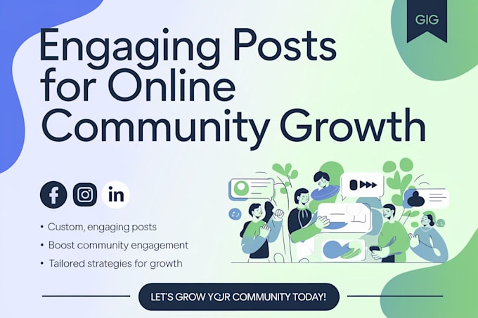 Gig Preview - Create engaging posts to grow your online community