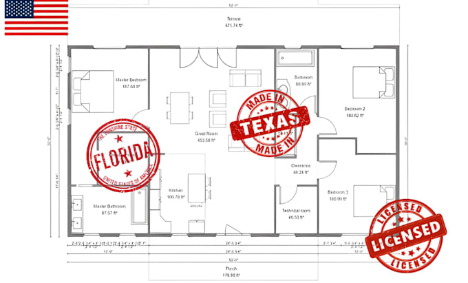 Gig Preview - Do architectural stamp structural mechanical pe stamps florida california stamp