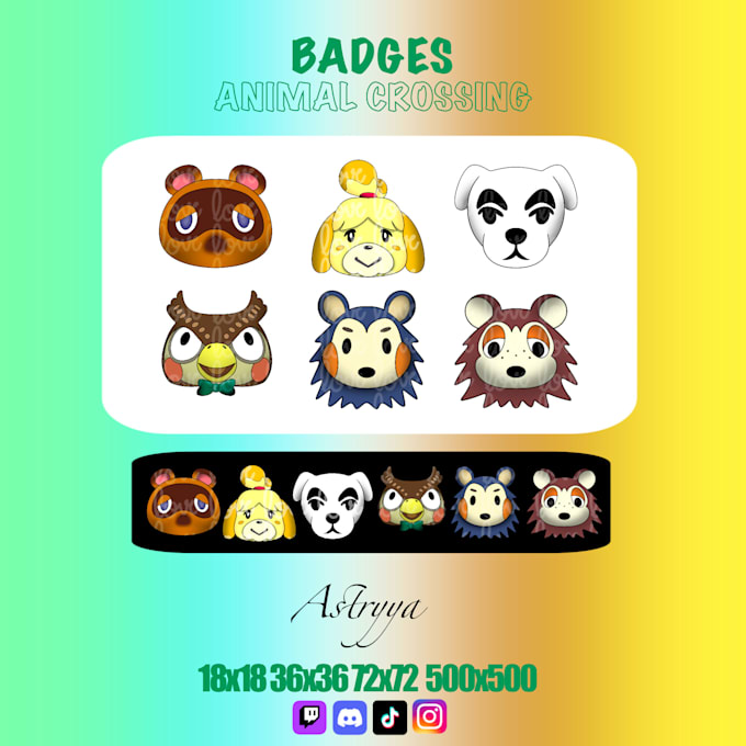 Gig Preview - Create sub badges for streaming, animal crossing