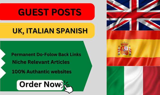 Bestseller - guest post dofollow links on italian, UK and spanish sites