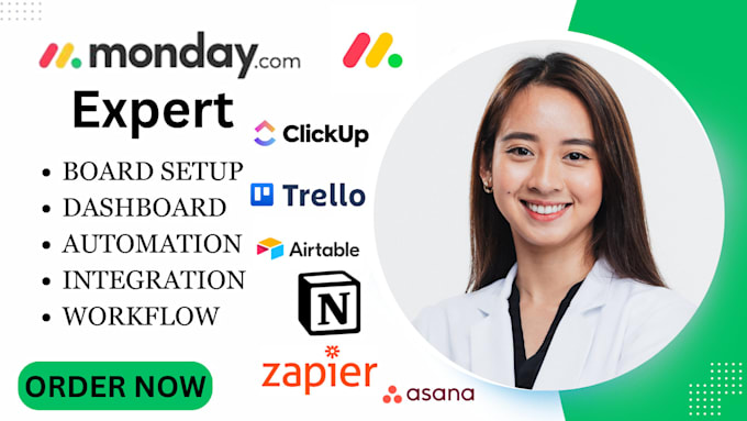 Gig Preview - Setup mondaycom board workflow mondaycom trello asana clickup monday crm