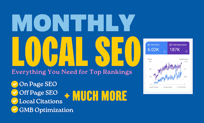 Gig Preview - Do monthly local seo for google ranking