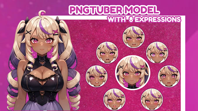 Gig Preview - Draw pngtuber chibi live2d model rig png tuber vtuber, pngtuber for streamers