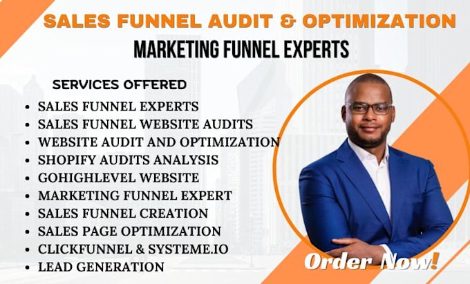 Gig Preview - Audit optimize your funnel, website, shopify store, sales page on clickfunnel