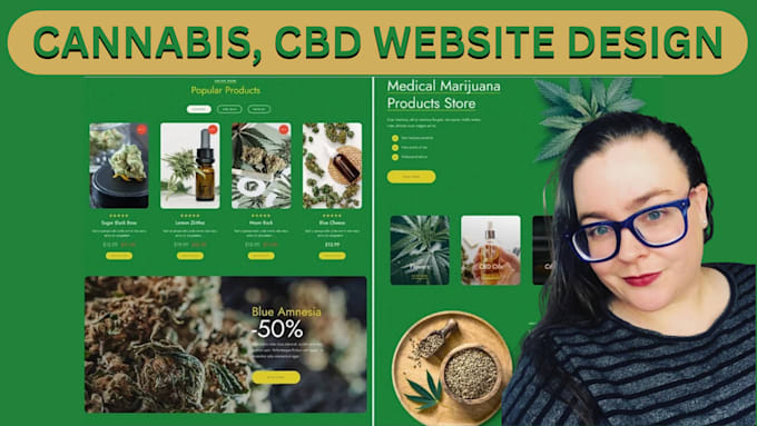 Gig Preview - Design cbd website, hemp medical, tobacco, marijuana, smoke, vape, cannabis shop