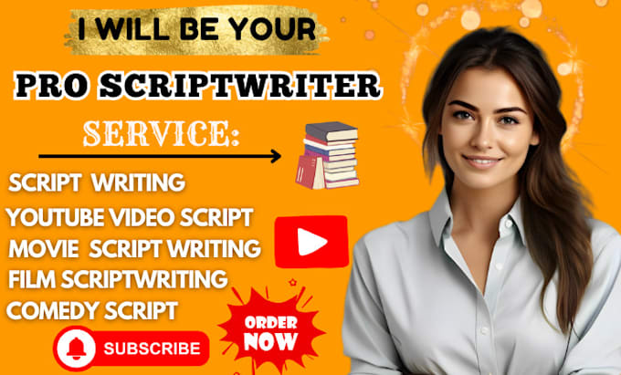 Gig Preview - Write your youtube scriptwriting, script writing, video script and film script