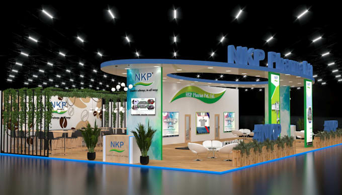 Gig Preview - Redesign 3d exhibition booth,render 4k,8k trade booth,retail display walkthrough