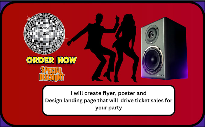 Gig Preview - Design flyer poster landing page that will drive ticket sales 4 your disco party