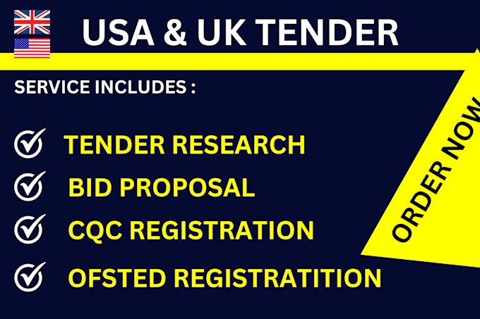 Gig Preview - Win UK tender, bid proposal, shipping,tourism and healthcare, cqc contract, rfp