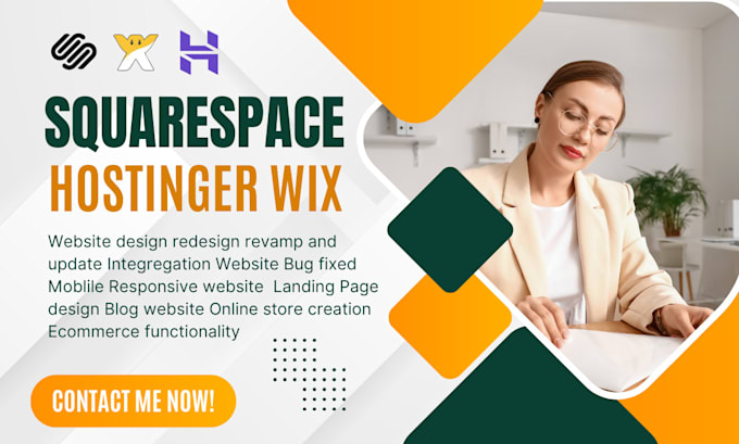 Gig Preview - Redesign design migrate develop wix squarespace hostinger website landing page