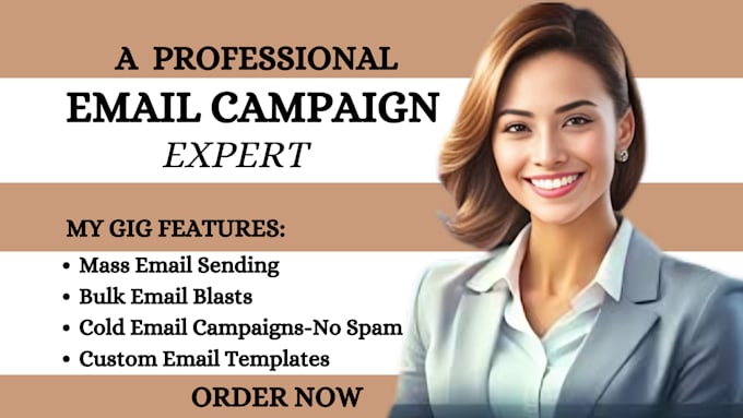 Gig Preview - Send mass emails, send bulk email blast, bulk email campaign, cold email no spam