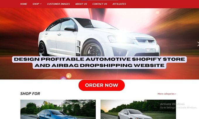 Gig Preview - Build auto part website car part shopify store airbag website automotive website