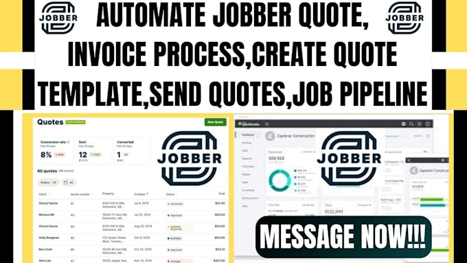 Gig Preview - Automate jobber quote and invoice process, create quote template,send quotes