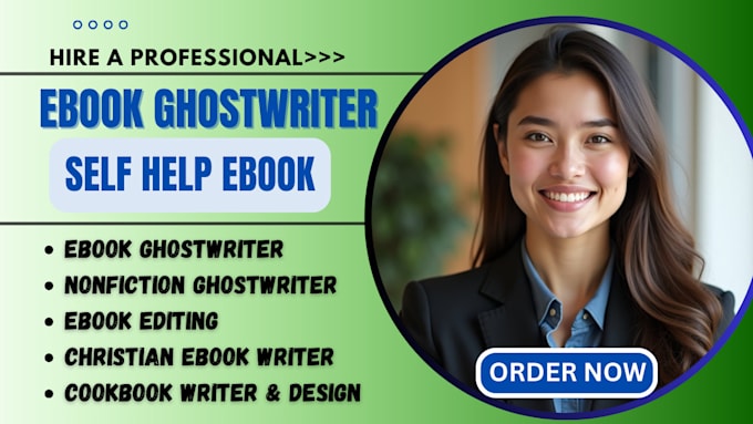 Gig Preview - Ghostwrite self help ebook ebook writer cookbook writer nonfiction ghostwriter