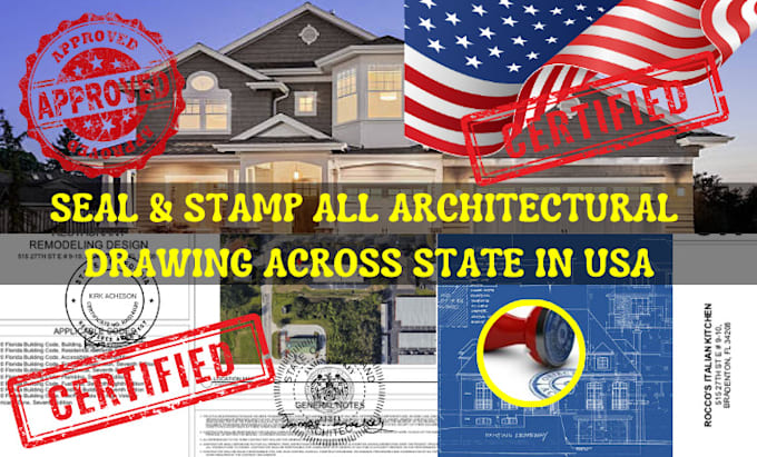 Gig Preview - Architecture floor plan site plan, mep, stamp sign and seal for USA city permit