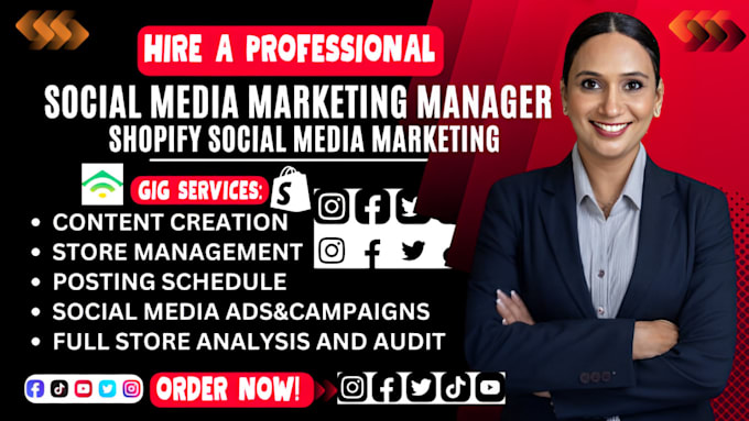 Gig Preview - Be your social media marketing manager and content creator