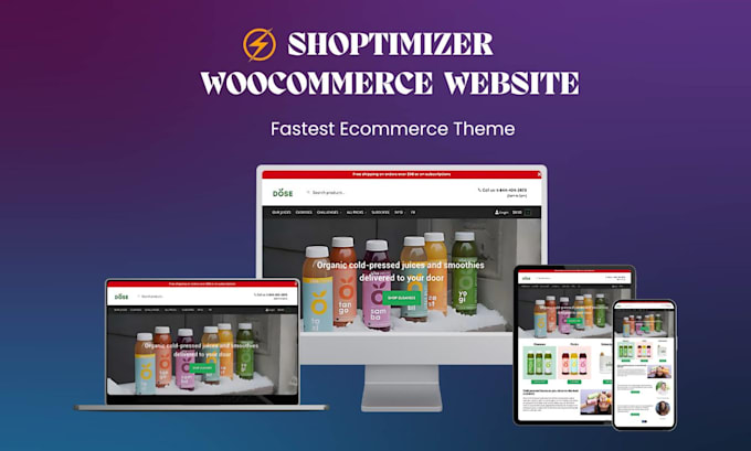 Gig Preview - Build faster loading ecommerce site with shoptimizer theme, woocommerce theme