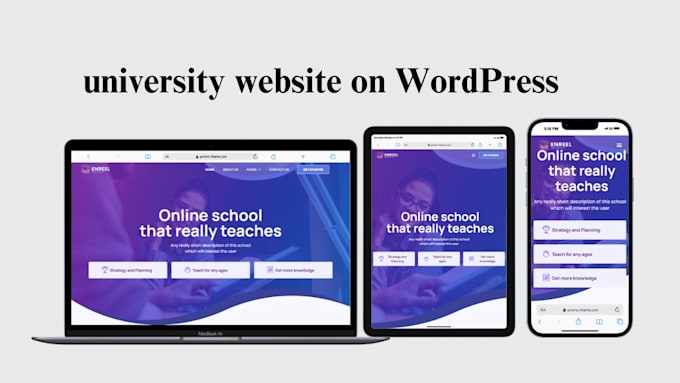 Gig Preview - Build educational school website college and university website on wordpress