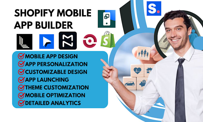 Gig Preview - Setup shopify mobile app builder shopney onemobile evlop vajro apptile mobiapp