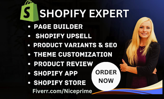 Gig Preview - Setup shopify upsell shopify app product listing dropshipping page builder store