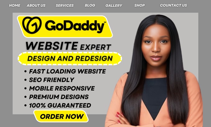 Gig Preview - Godaddy website design godaddy website redesign godaddy website design godaddy