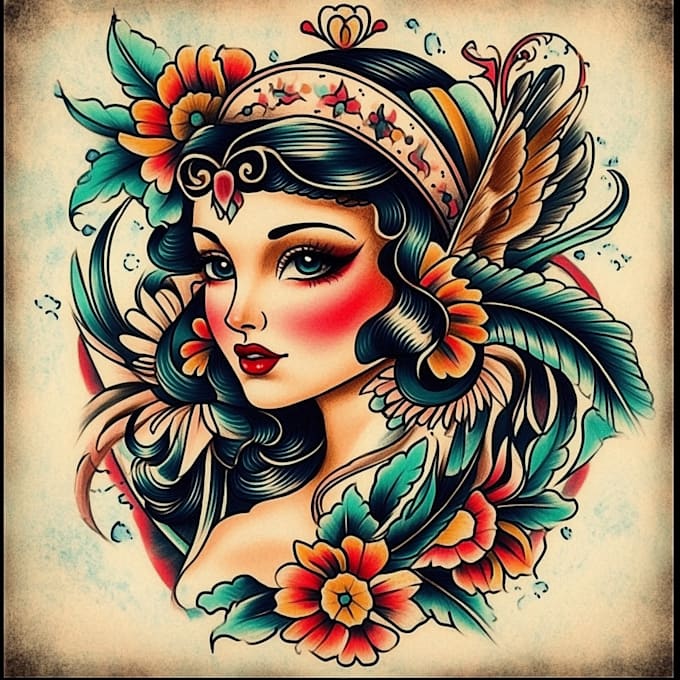 Bestseller - draw a attractive american traditional tattoo design