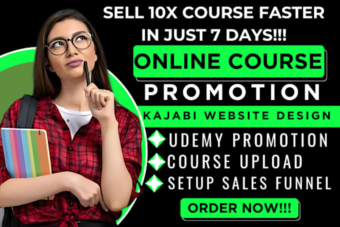 Gig Preview - Do udemy online course promotion, squarespace online course, thinkific promotion