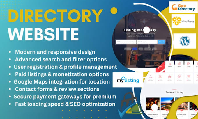 Gig Preview - Create directory website using directory theme mylisting