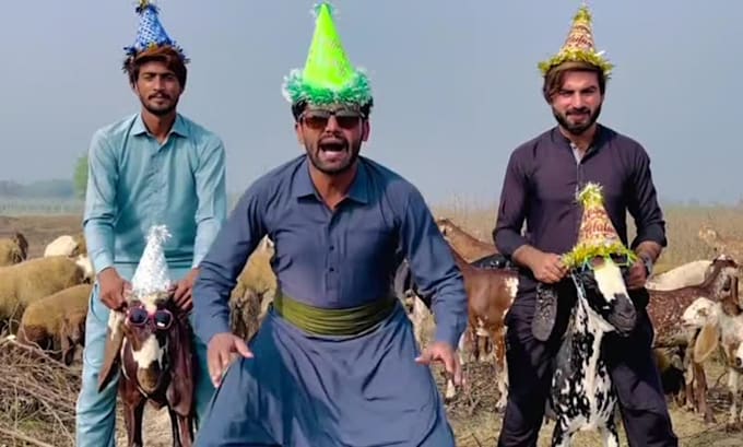 Gig Preview - Wish you crazy funny happy birthday video with beautiful goats and spokesperson