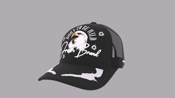 Gig Preview - Create 3d cap animation video 3d cap design cap model 3d hat animation