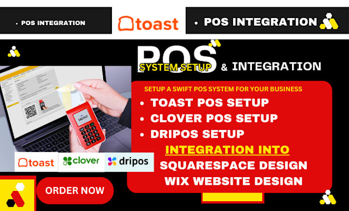 Gig Preview - Setup taost pos clover dripos for your restaurant and other businesses